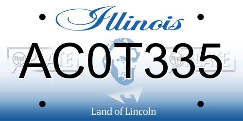 AC0T335 Illinois License Plate