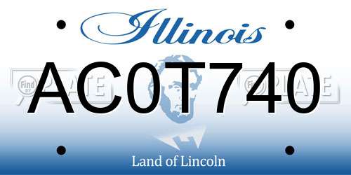 AC0T740 Illinois License Plate