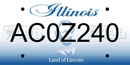 AC0Z240 Illinois License Plate
