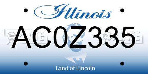 AC0Z335 Illinois License Plate