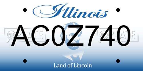 AC0Z740 Illinois License Plate