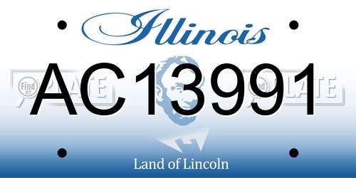 AC13991 Illinois License Plate