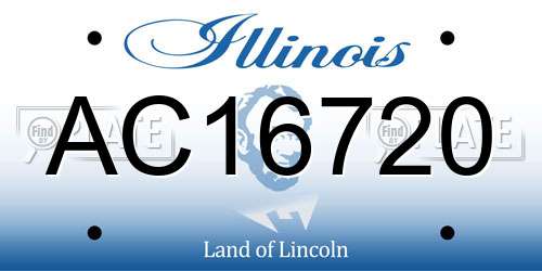 AC16720 Illinois License Plate