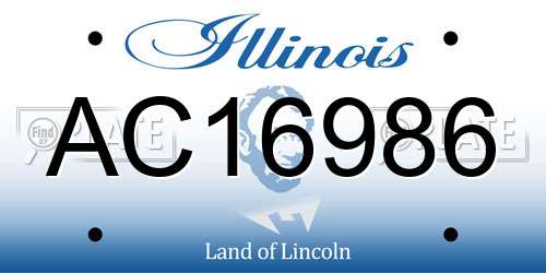 AC16986 Illinois License Plate
