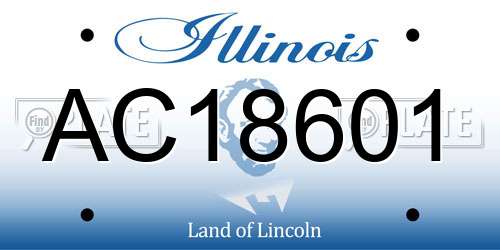 AC18601 Illinois License Plate
