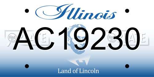 AC19230 Illinois License Plate
