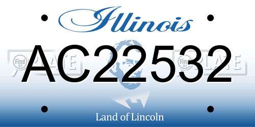 AC22532 Illinois License Plate