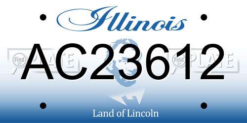 AC23612 Illinois License Plate