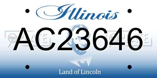 AC23646 Illinois License Plate