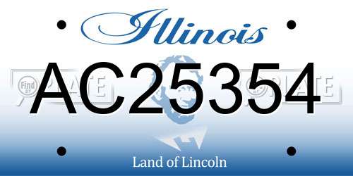 AC25354 Illinois License Plate