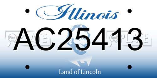 AC25413 Illinois License Plate
