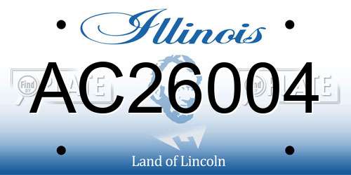 AC26004 Illinois License Plate