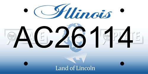 AC26114 Illinois License Plate