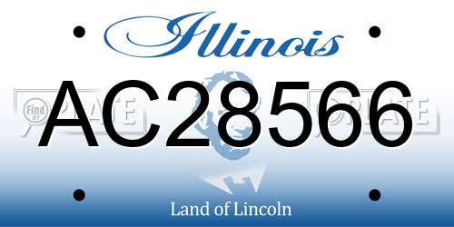 AC28566 Illinois License Plate