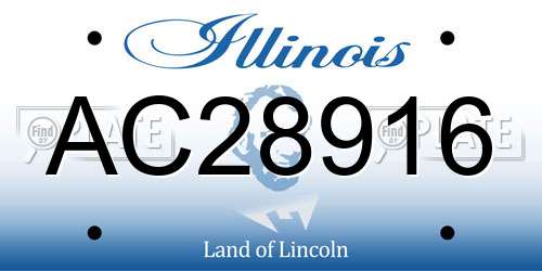 AC28916 Illinois License Plate