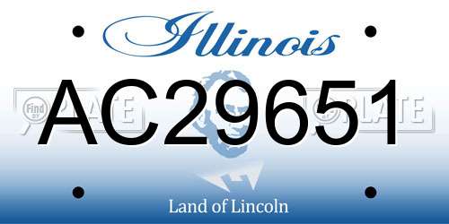 AC29651 Illinois License Plate