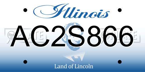 AC2S866 Illinois License Plate