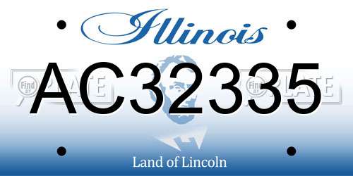 AC32335 Illinois License Plate