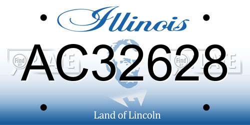 AC32628 Illinois License Plate