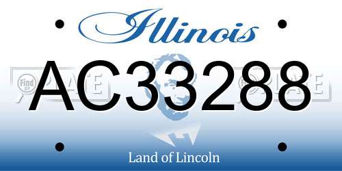 AC33288 Illinois License Plate