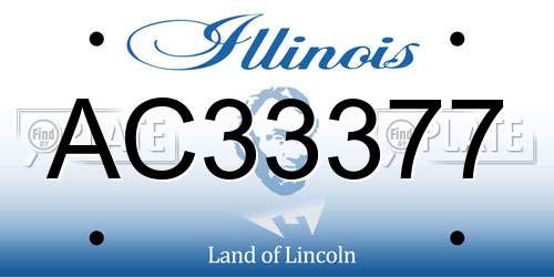 AC33377 Illinois License Plate