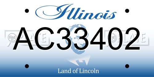 AC33402 Illinois License Plate