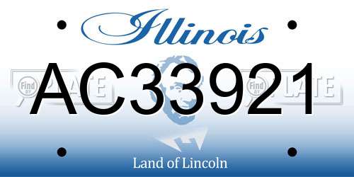 AC33921 Illinois License Plate