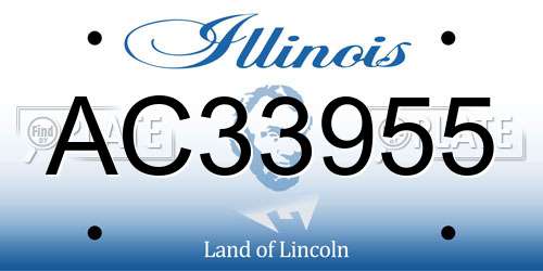 AC33955 Illinois License Plate