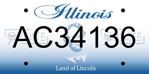 AC34136 Illinois License Plate