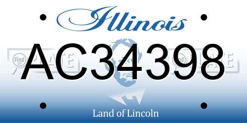 AC34398 Illinois License Plate