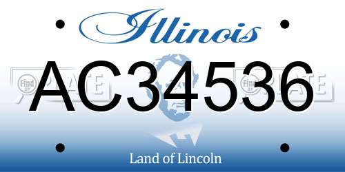AC34536 Illinois License Plate