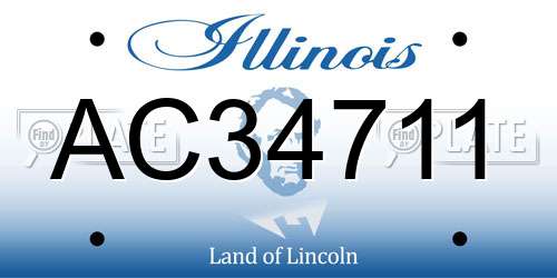 AC34711 Illinois License Plate