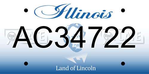 AC34722 Illinois License Plate