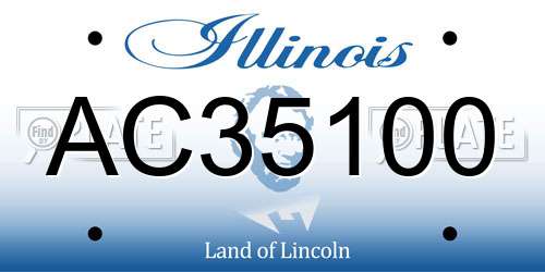 AC35100 Illinois License Plate