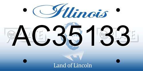 AC35133 Illinois License Plate