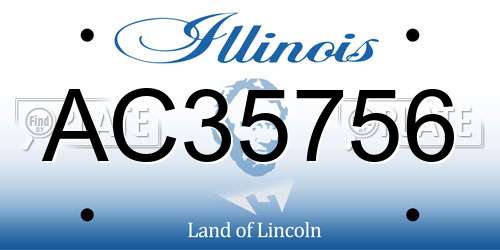 AC35756 Illinois License Plate