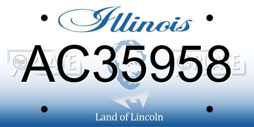 AC35958 Illinois License Plate