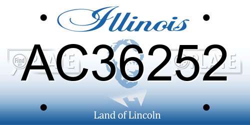 AC36252 Illinois License Plate