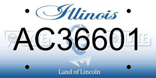 AC36601 Illinois License Plate