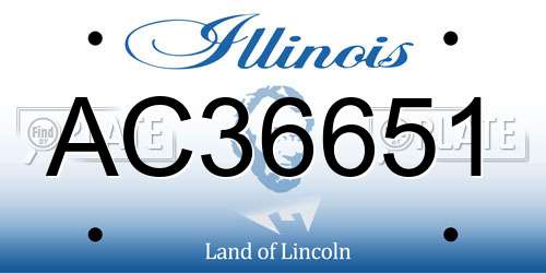AC36651 Illinois License Plate