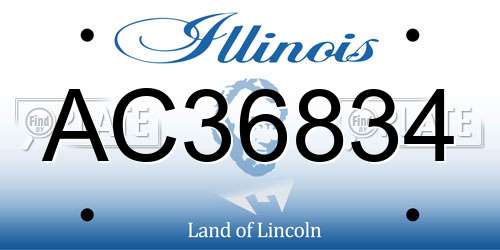 AC36834 Illinois License Plate