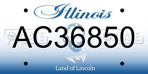 AC36850 Illinois License Plate