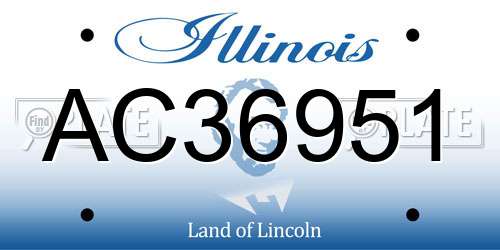 AC36951 Illinois License Plate