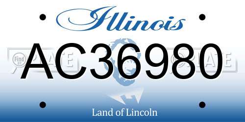 AC36980 Illinois License Plate