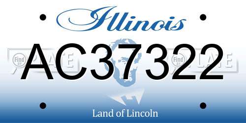 AC37322 Illinois License Plate