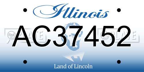 AC37452 Illinois License Plate