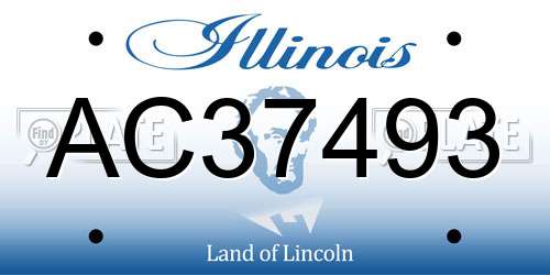 AC37493 Illinois License Plate
