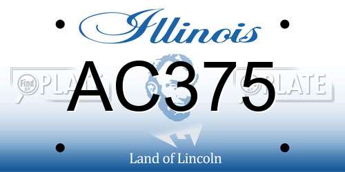 AC375 Illinois License Plate