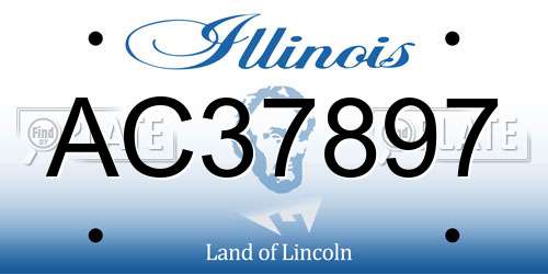 AC37897 Illinois License Plate