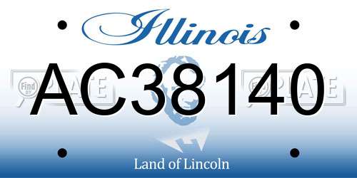 AC38140 Illinois License Plate